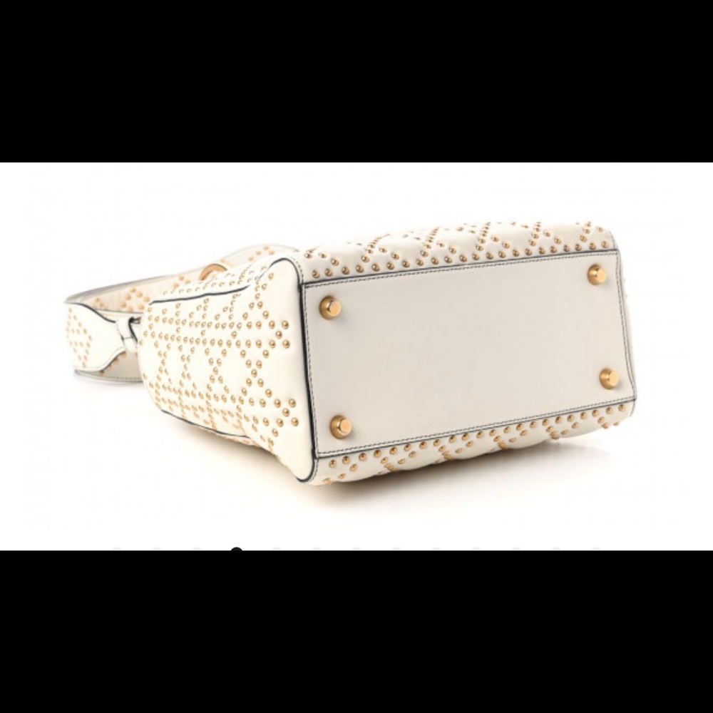 Christian Dior calfskin cannage brass studded medium Lady DIOR - Picture 4 of 13